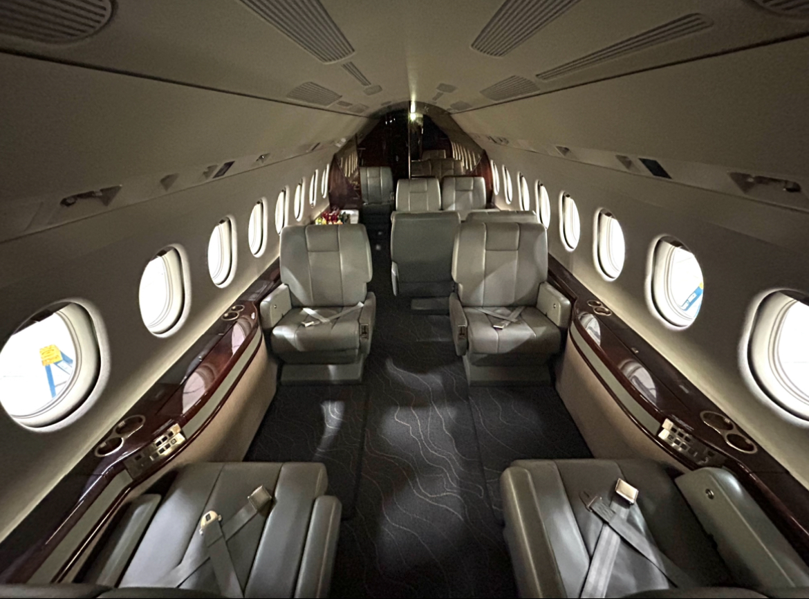 Clean private aircraft cabin photographed by Beebe Detailing